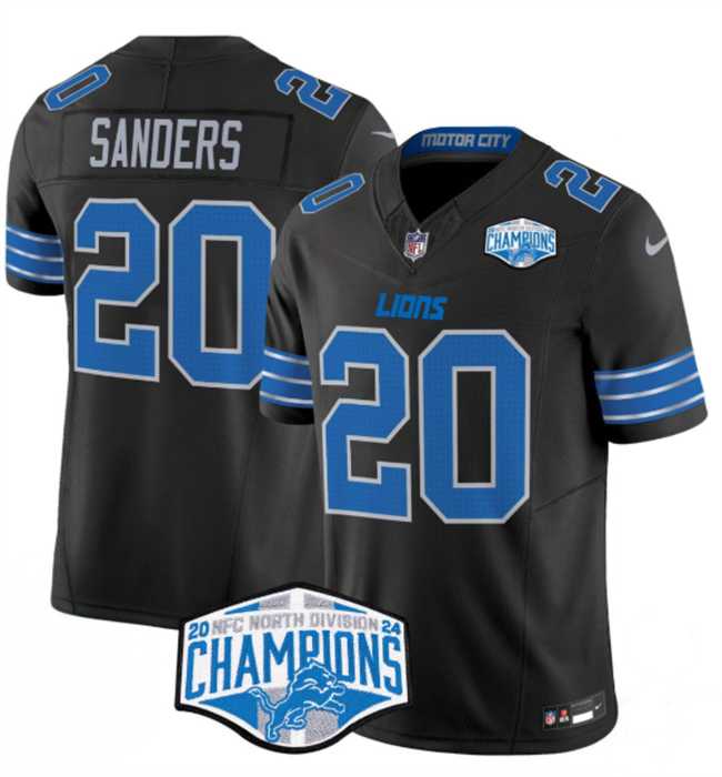 Men%27s Detroit Lions #20 Barry Sanders Black 2024 NFC North Champions F.U.S.E. Vapor Limited Stitched Jersey->detroit lions->NFL Jersey